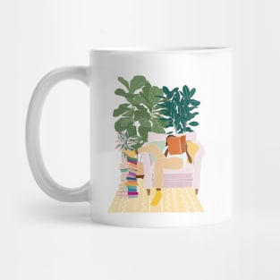 Book Lover illustration, Reading Mug